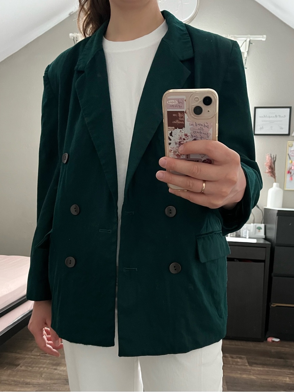 Pendleton Vintage 100% Virgin Wool Green Double Breasted Blazer Women’s
